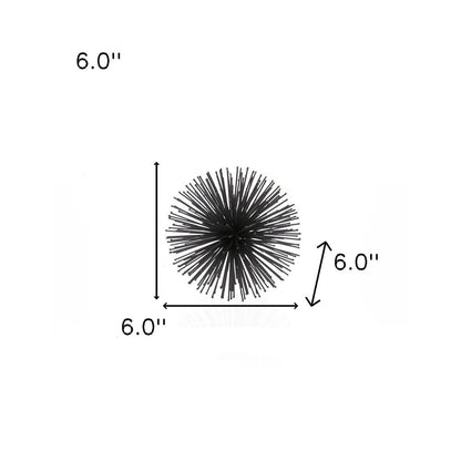 6" Black Iron Decorative Orb Tabletop Sculpture