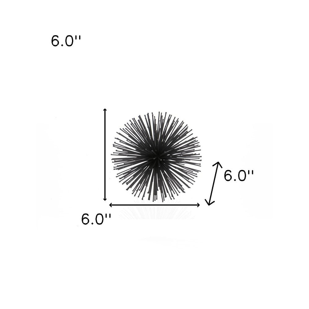 6" Black Iron Decorative Orb Tabletop Sculpture