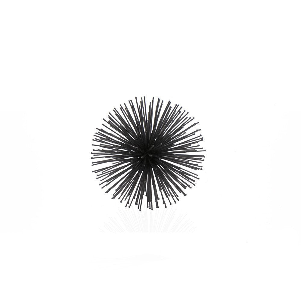 6" Black Iron Decorative Orb Tabletop Sculpture