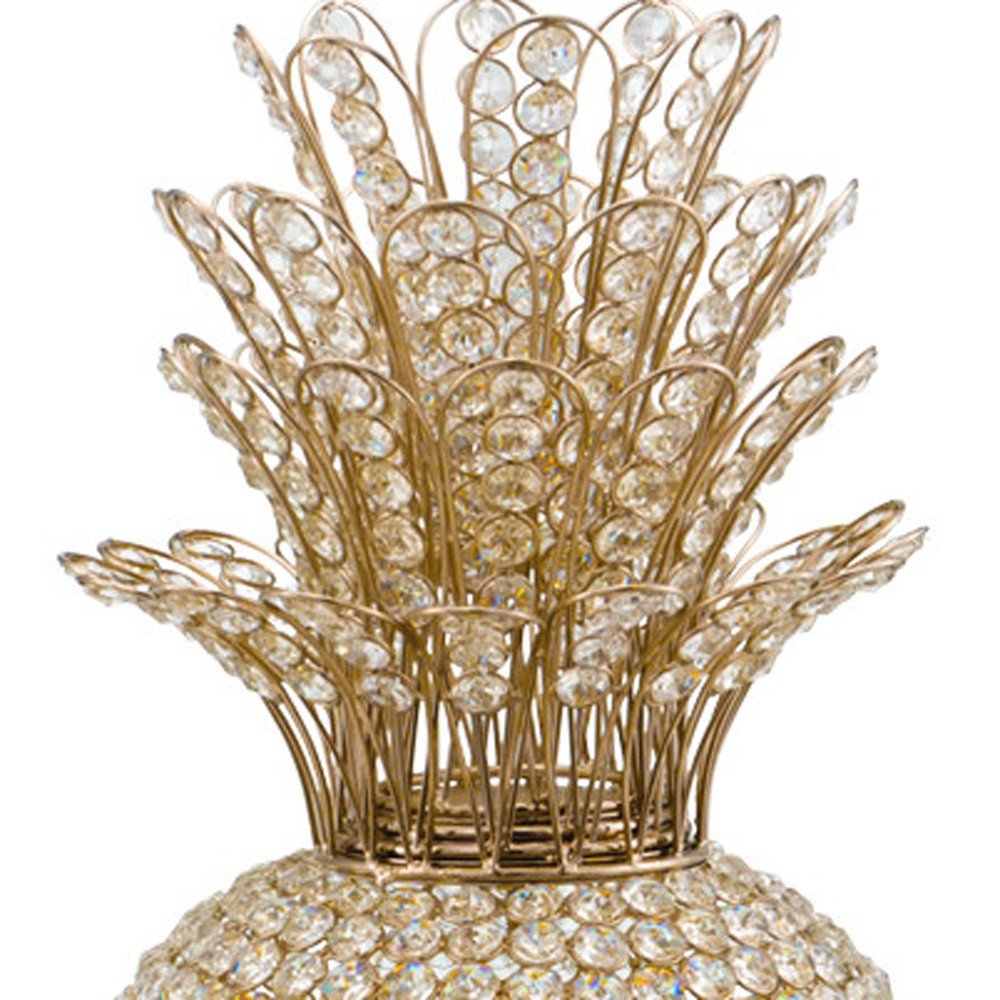 23" Glam Bling Faux Crystal and Gold Pineapple