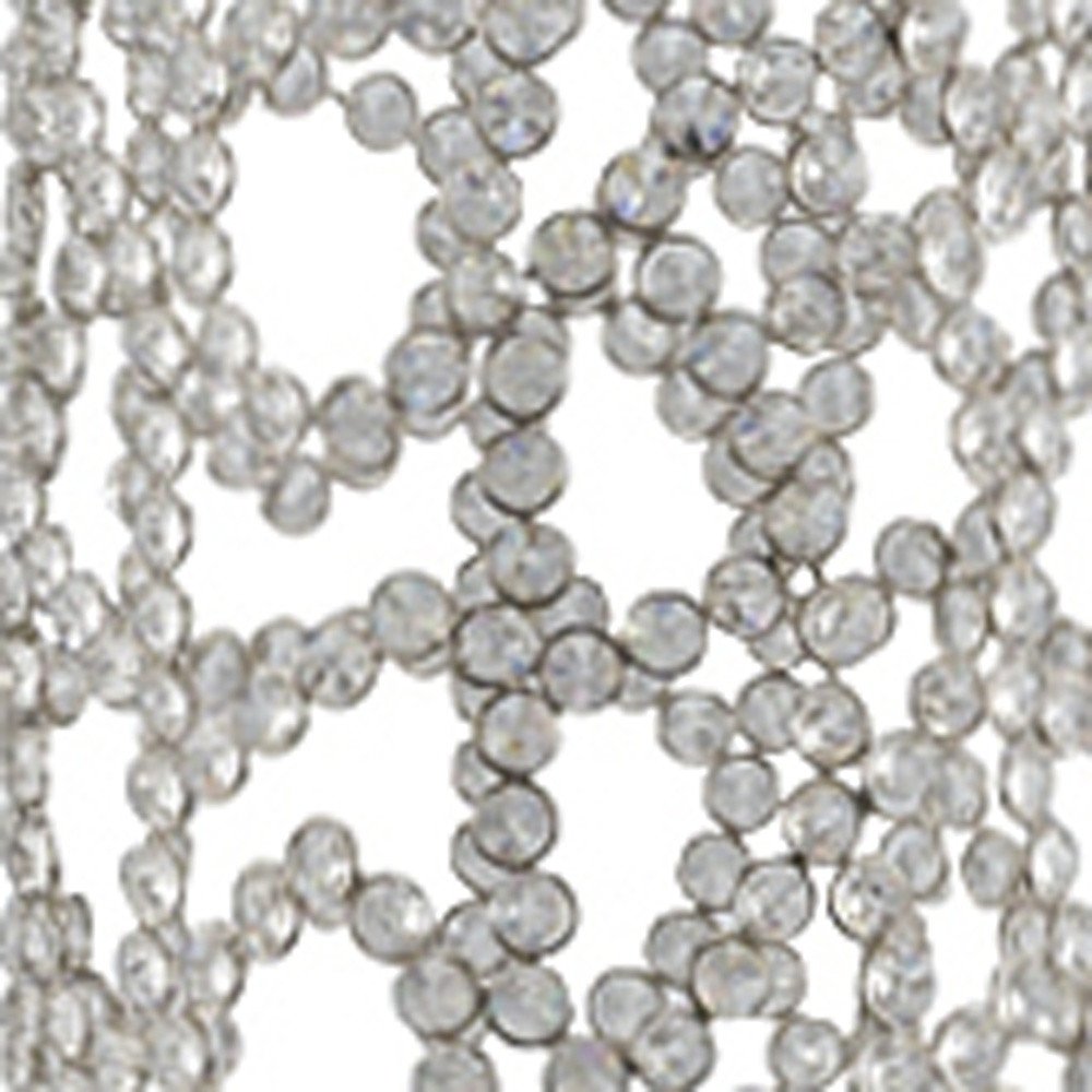 47" Silver Oval Crystal Glass Floor Vase With Faux Crystals