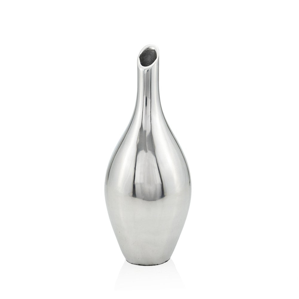 16" Silver Bud Aluminum Table Vase