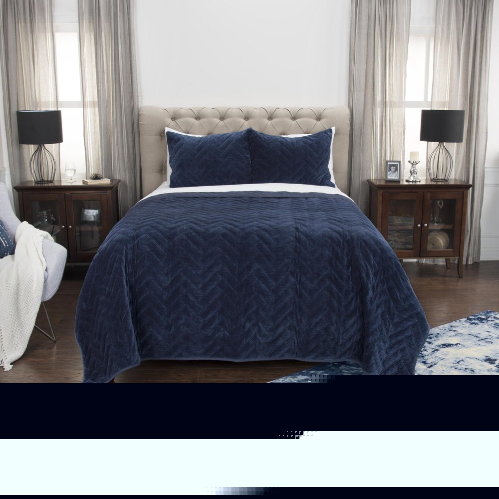 Indigo Geometric Queen Quilt