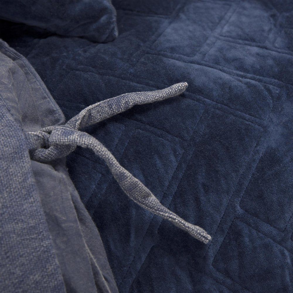 Indigo Geometric Queen Quilt