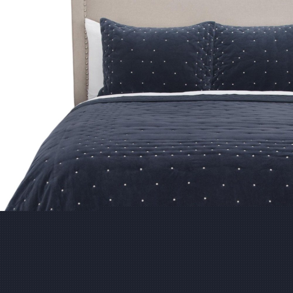 Indigo Polka Dots King Quilt