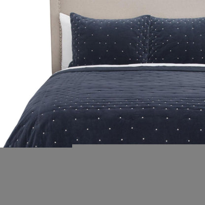 Indigo Polka Dots King Quilt
