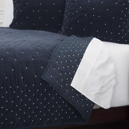 Indigo Polka Dots King Quilt