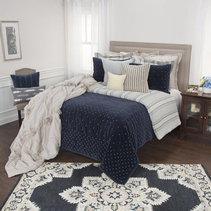Indigo Polka Dots King Quilt