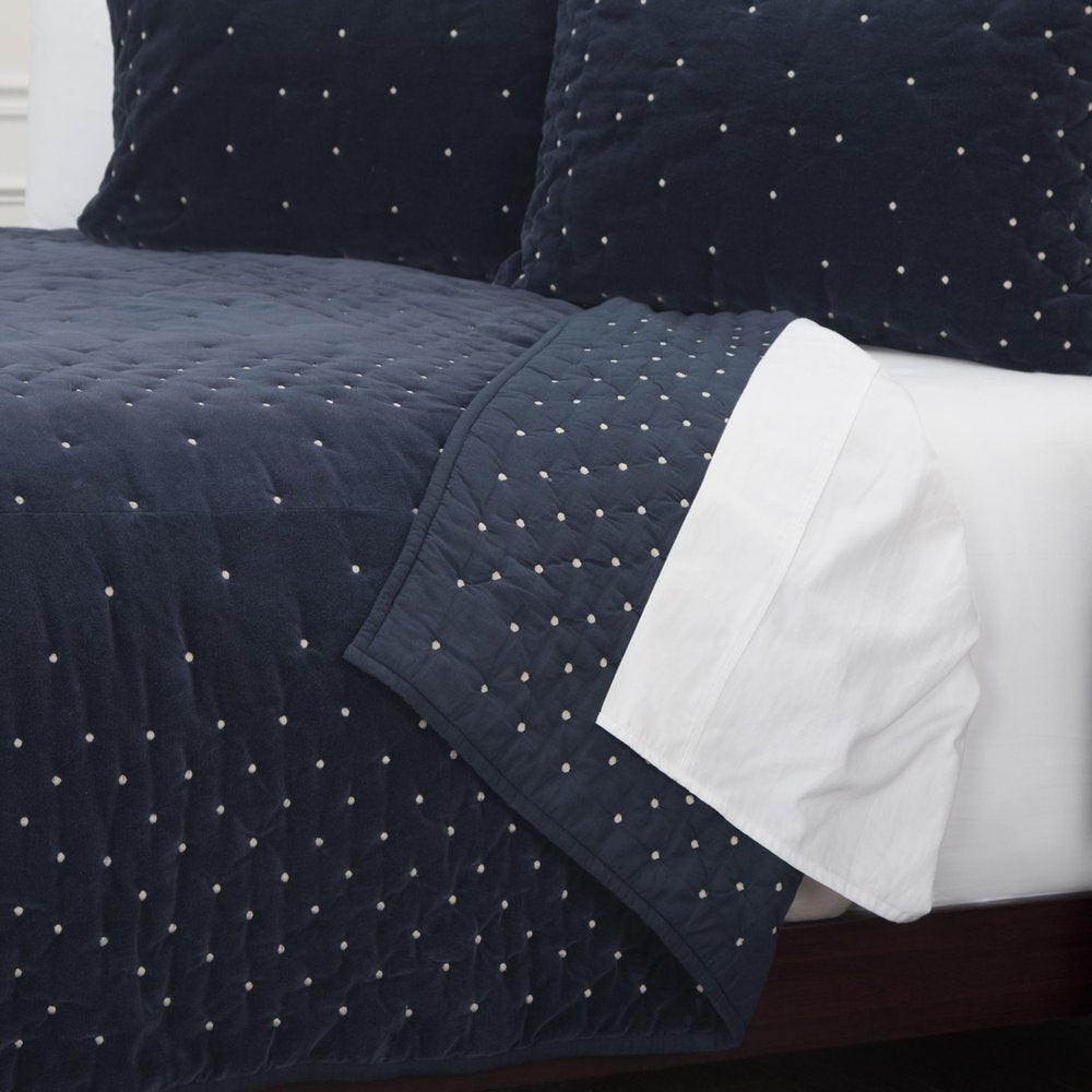 Indigo Polka Dots Queen Quilt