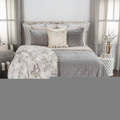 Gray Polka Dots King Quilt