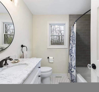 Set of Two Black Stainless Steel Wall Mount Towel Ring and Toilet Paper Holder