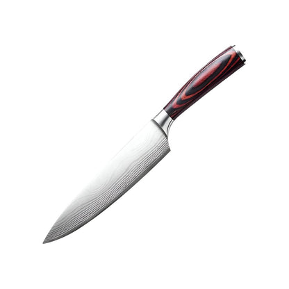 Black And Brown Wood Seven Piece Cutlery Set