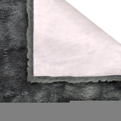 Charcoal Plain Weave Faux Fur Solid Color Throw