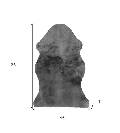 Charcoal Plain Weave Faux Fur Solid Color Throw