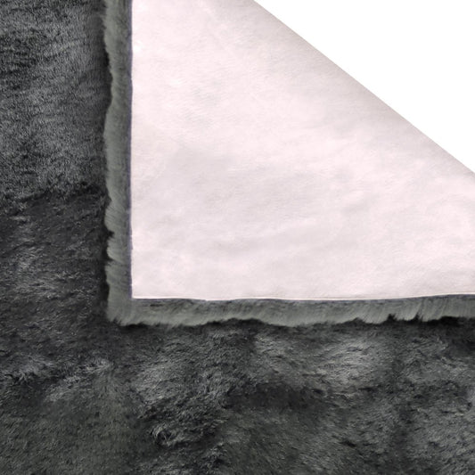 60" X 30" Charcoal Sheepskin Throw Blanket