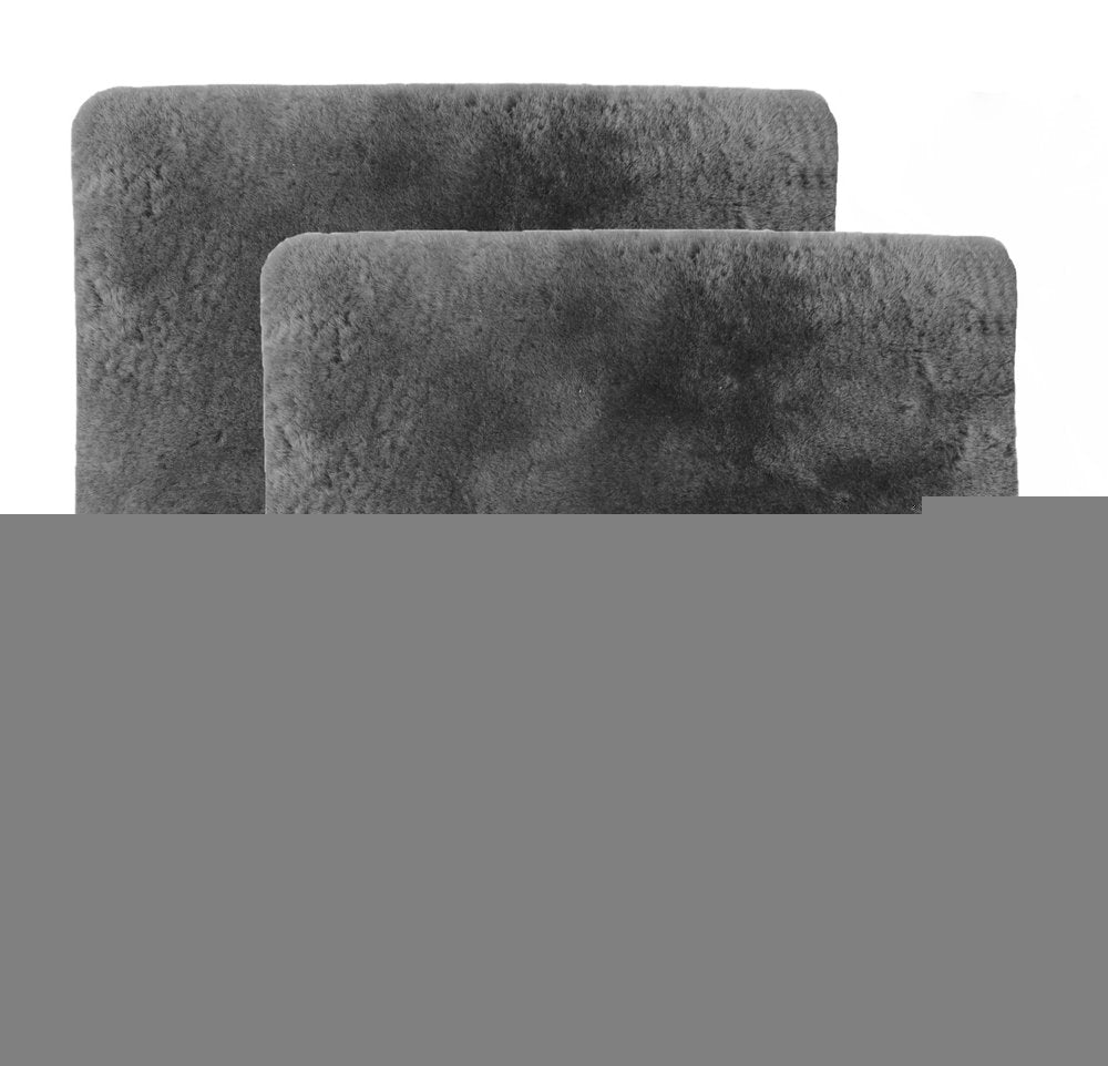 Set Of Two 17" X 17" Charcoal Linen Solid Color Dining Chair Pad