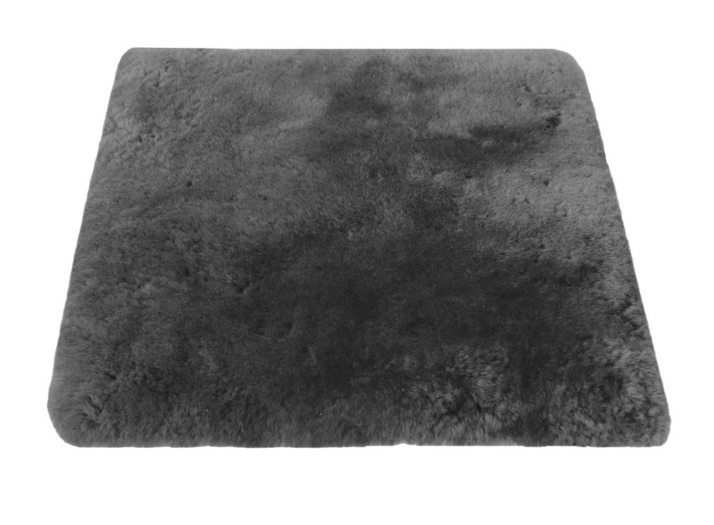 Set Of Four 17" X 17" Charcoal Grey Medical Sheepskin Chair Pads
