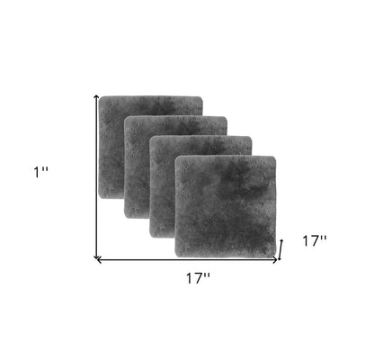Set Of Four 17" X 17" Charcoal Grey Medical Sheepskin Chair Pads