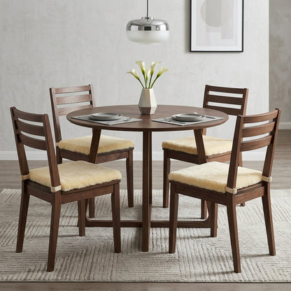 Set Of Four 17" X 17" Cornsilk Linen Solid Color Dining Chair Pad