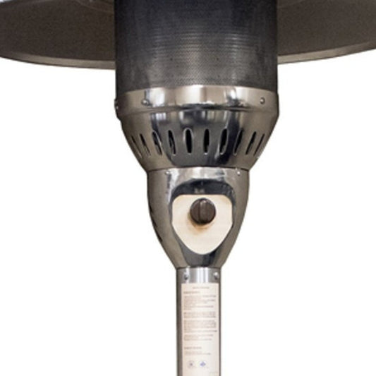 41000 BTU Silver Steel Natural Gas Cylindrical Pole Standing Patio Heater