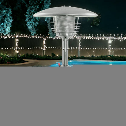 11000 BTU Silver Steel Propane Cylindrical Pole Tabletop Patio Heater