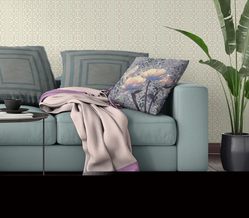 16" X 16" Black and Yellow Butterfly Blown Seam Floral Indoor Outdoor Throw Pillow