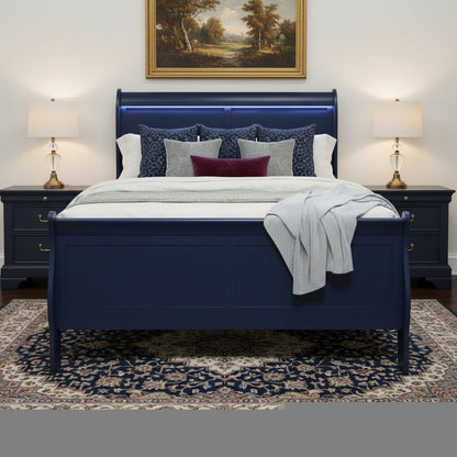 Solid Wood Standard Upholstered Bed