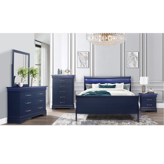Blue King Bed Frame With No