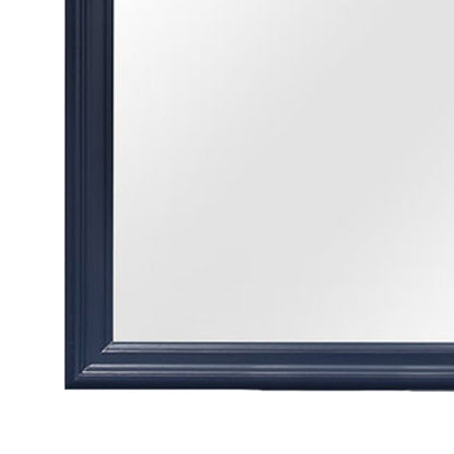 38" Blue Square Wood Framed Accent Mirror