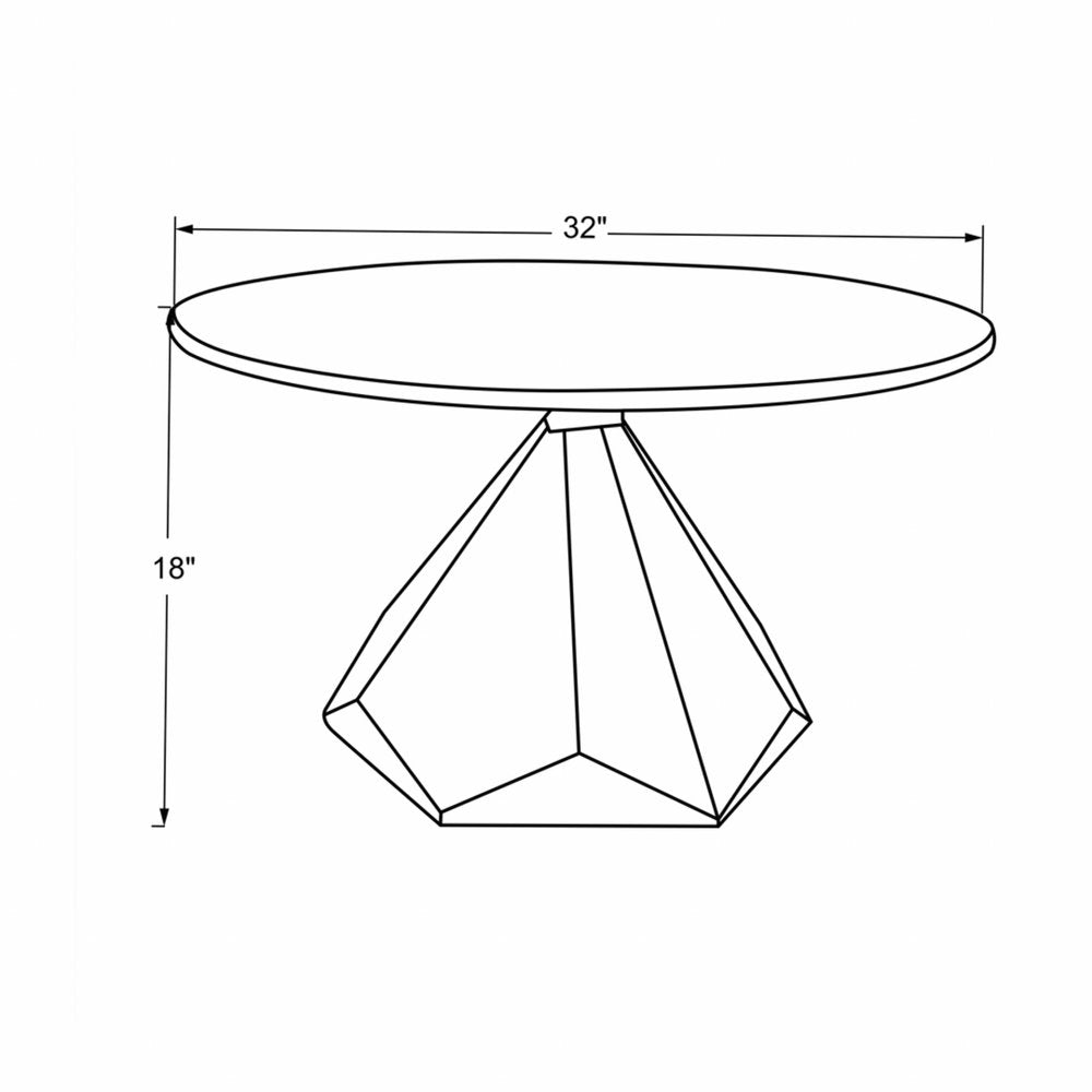 32" Brown And White Solid Wood and Marble Geo Coffee Table