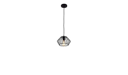 Black Metal Cage Modern Industrial Single Bulb Hanging Pendent Light