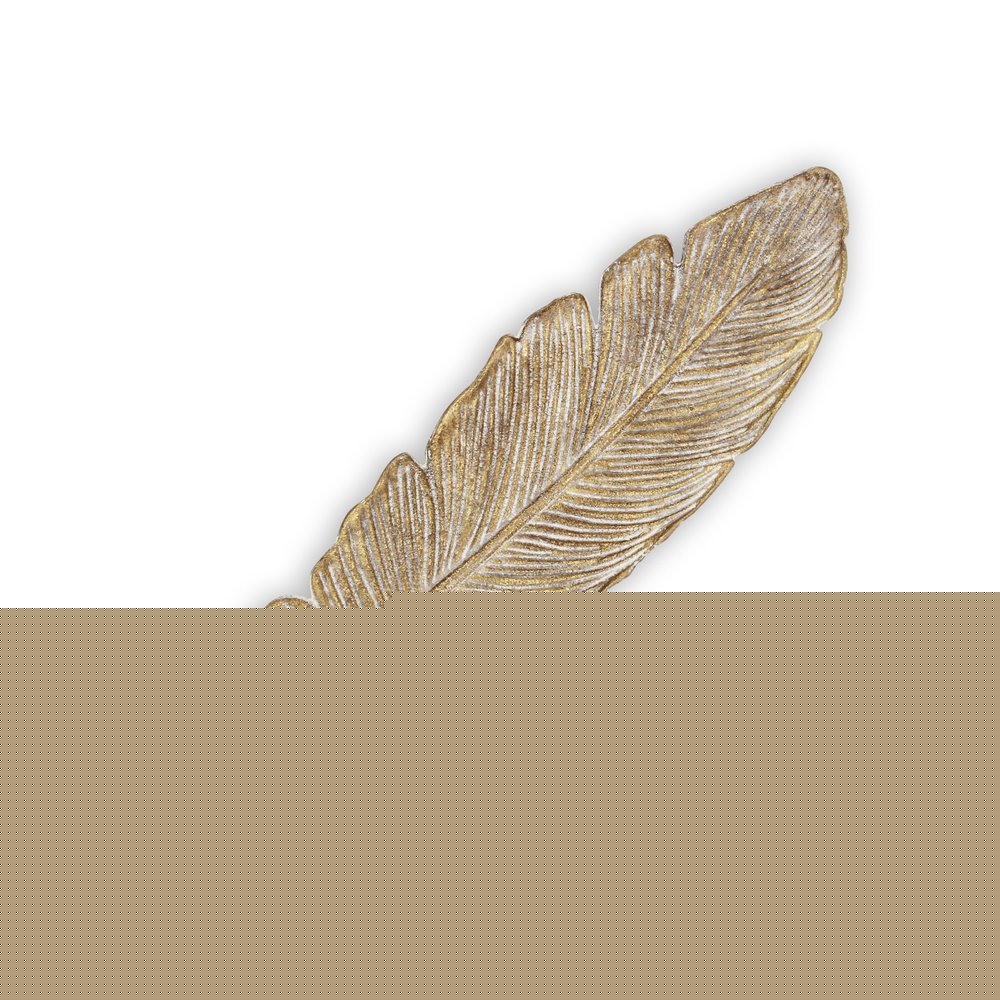 18" Gold Feather Metal Handmade Tray