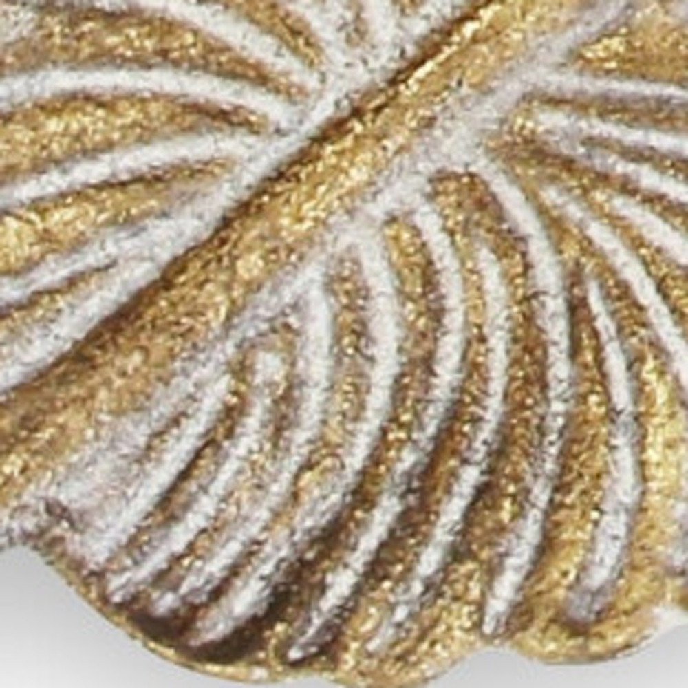 18" Gold Feather Metal Handmade Tray
