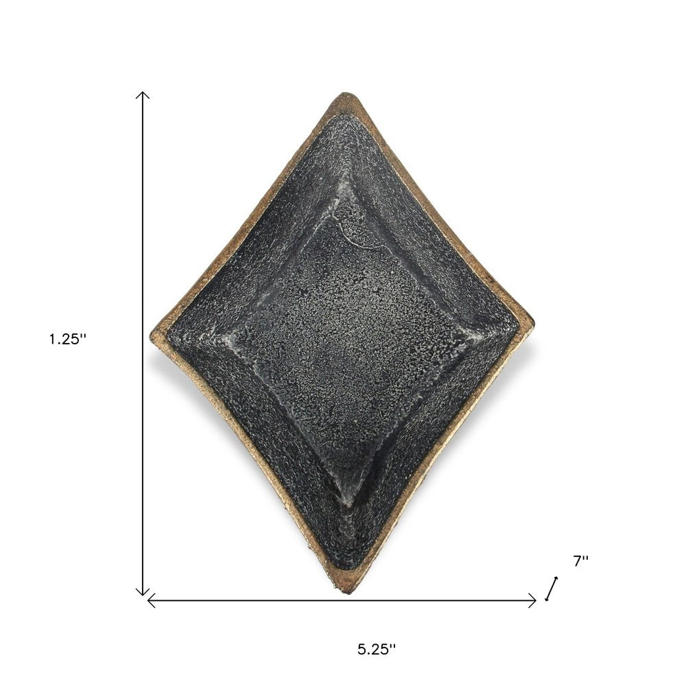 5" Black Cast Iron Diamond Square Bowl