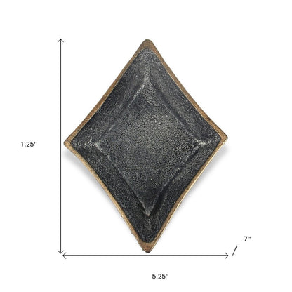 5" Black Cast Iron Diamond Square Bowl