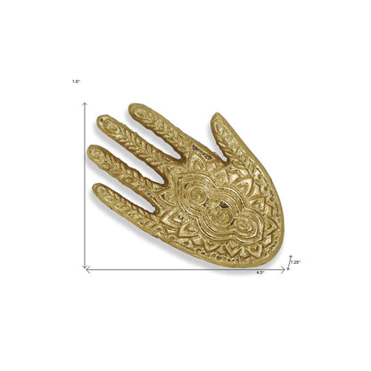 5" Gold Hamza Metal Handmade Tray