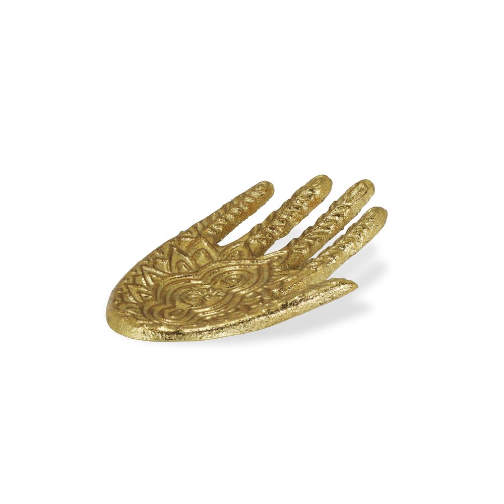 5" Gold Hamza Metal Handmade Tray