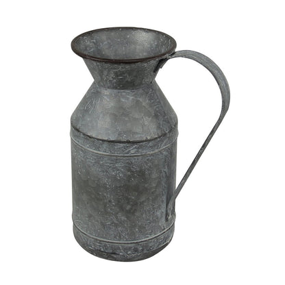 11" Gray Metal Jug Vase