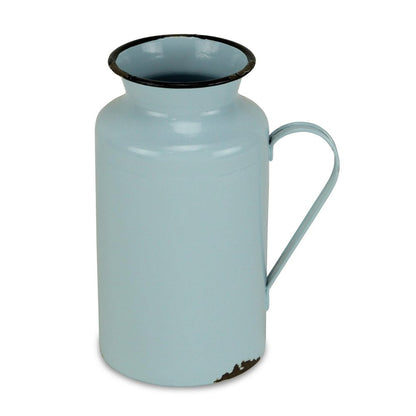 10" Blue and Black Metal Jug Vase