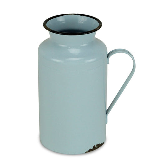 10" Blue and Black Metal Jug Vase