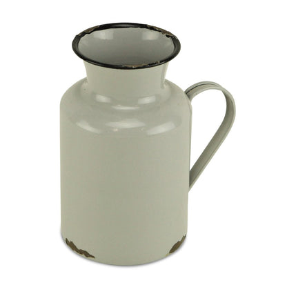 8" Gray and Black Metal Jug Vase