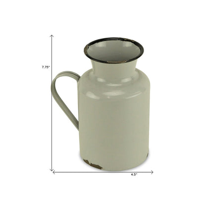 8" Gray and Black Metal Jug Vase