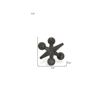 7" Black Metal Game Hand Painted Tabletop Sculpture