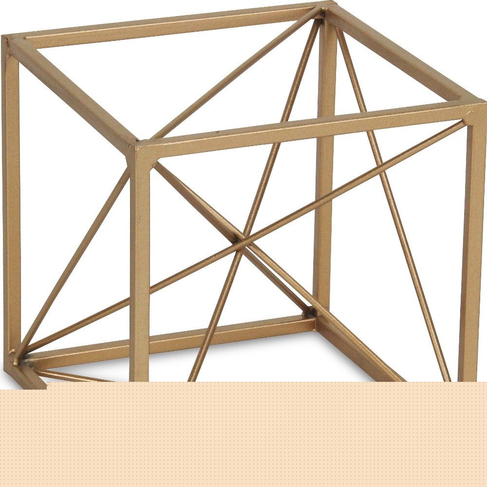 6" Gold Metal Hand Painted Tabletop Sculpture