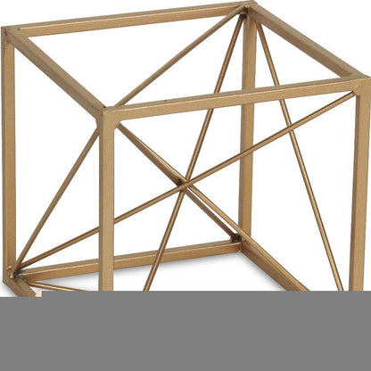 6" Gold Metal Hand Painted Tabletop Sculpture