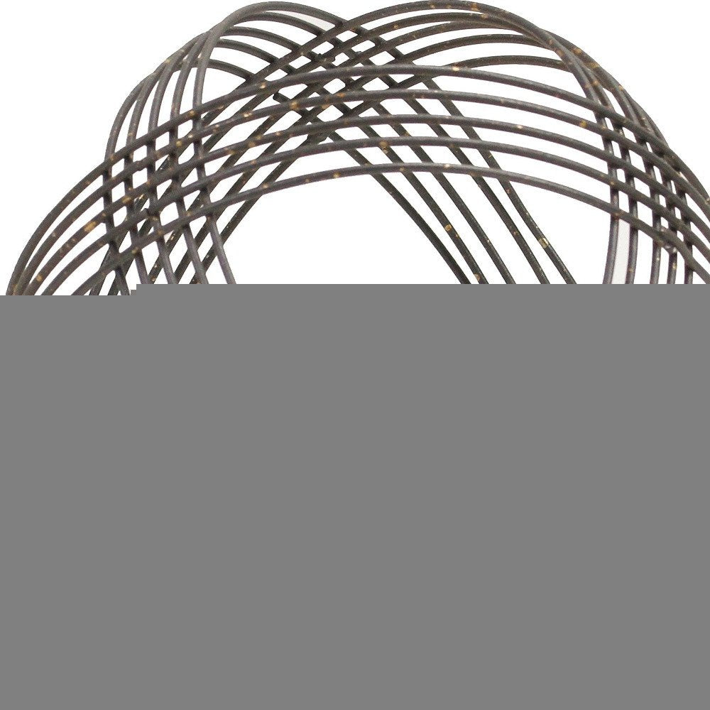 7" Gray Metal Hand Painted Decorative Orb Tabletop Sculpture