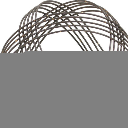 7" Gray Metal Hand Painted Decorative Orb Tabletop Sculpture