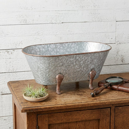 7" Gray Galvanized Metal Hand Painted Tabletop Sculpture