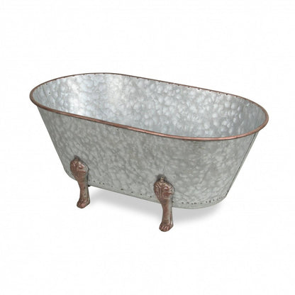 7" Gray Galvanized Metal Hand Painted Tabletop Sculpture