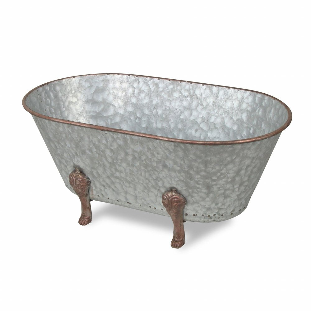 7" Gray Galvanized Metal Hand Painted Tabletop Sculpture